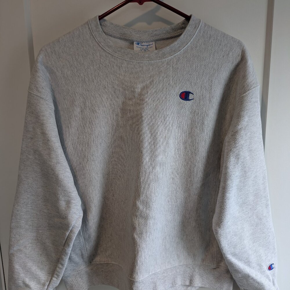 Vintage 90s Champion Reverse Weave Gray Crewneck Sweatshirt - Womens Large